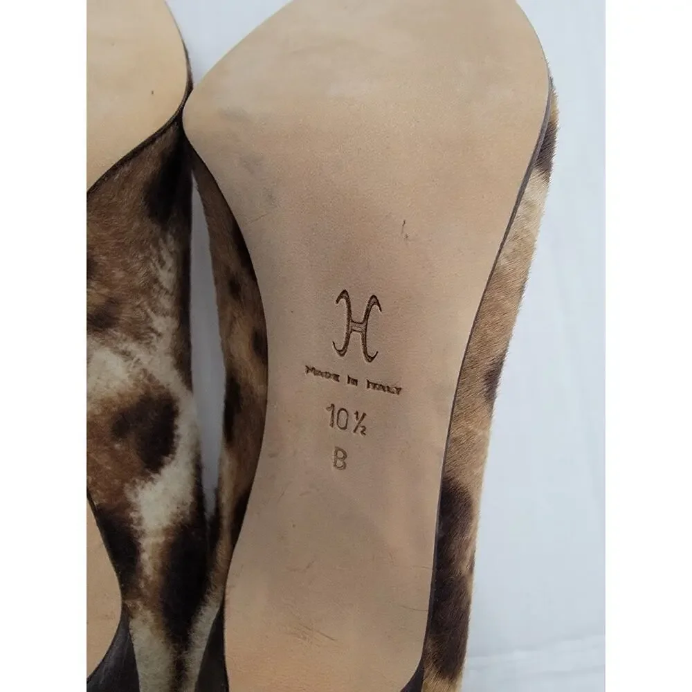 COLE HAAN Shoes Heels 10.5 B Animal Print Pony Hair Stiletto Stacked Wood Italy_9